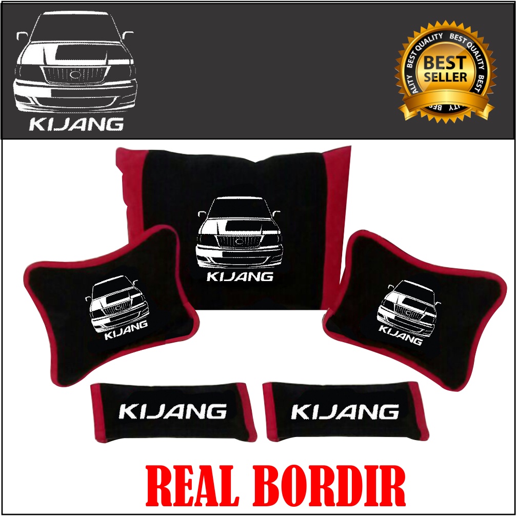 BANTAL MOBIL KIJANG KAPSUL BORDIR SILUET HEADREST MOBIL AKSESORIS MOBIL INTERIOR