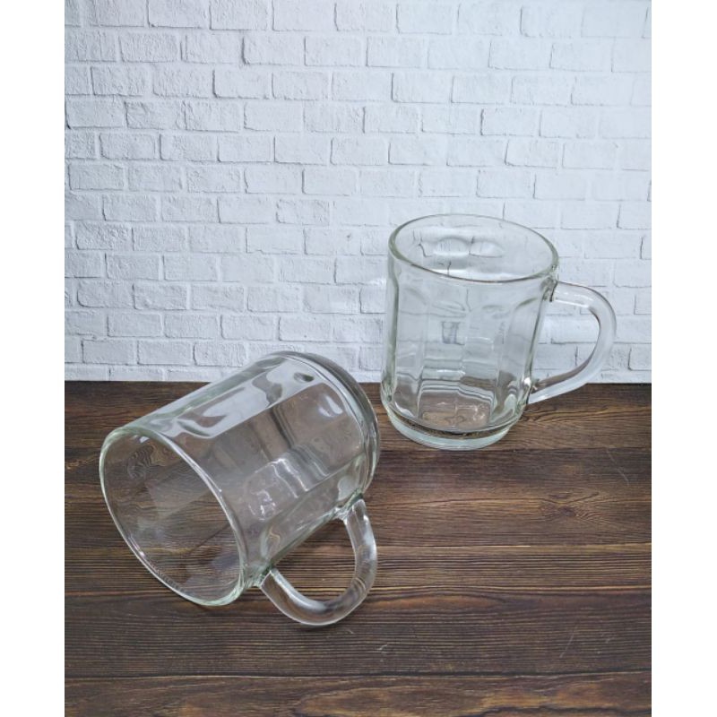 GELAS GAGANG 6 PCS GELAS KACA BELING