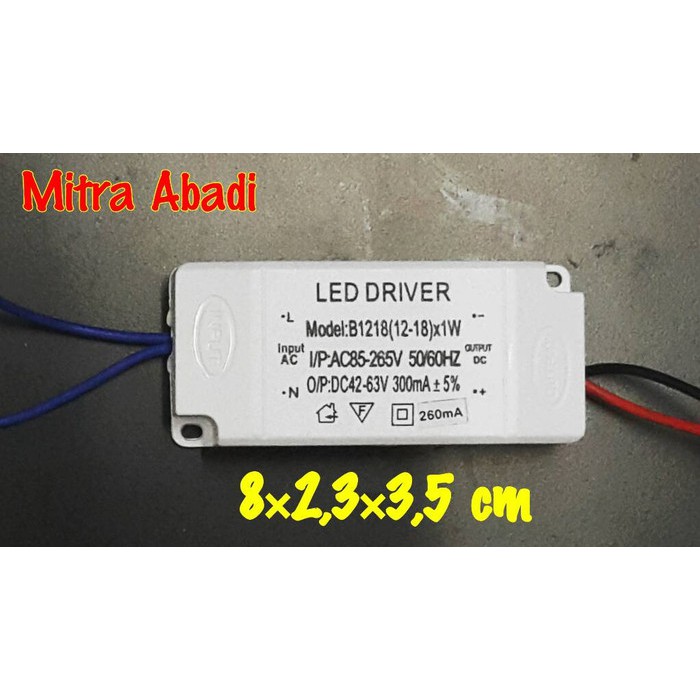 LED Driver 12-18*1 Watt Casing Plastik New Product