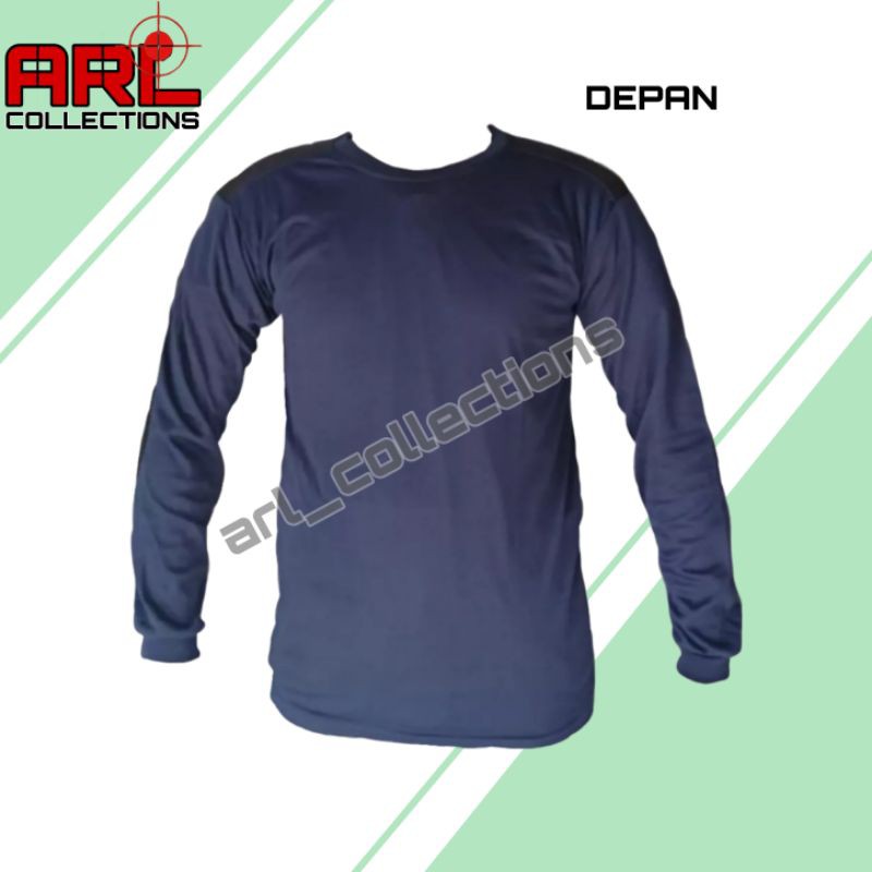 BAJU KAOS T-SHIRT LENGAN PANJANG BIRU NAVY/KAOS DECKER PANJANG POLOS/KAOS LENGAN PANJANG LAPANGAN