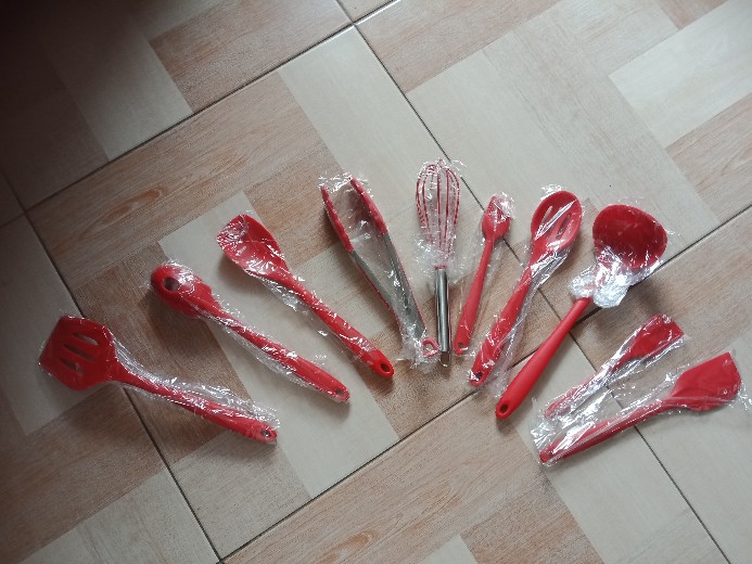 Sodet Silicone 10 Pcs Bpa Free  - Spatula Anti Panas, Anti Baret Wajan