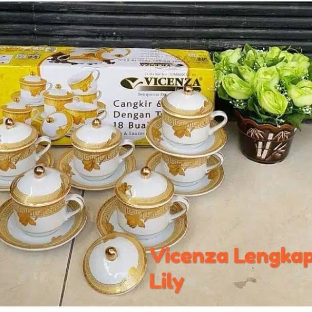 Cangkir set VICENZA tutupY85 6 buah