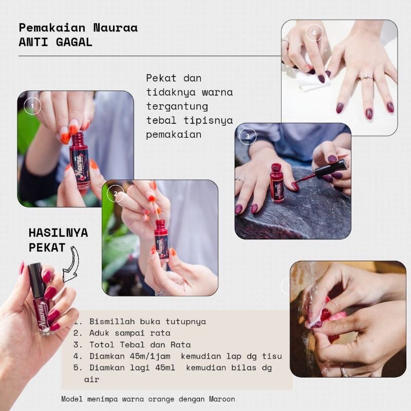 Naura Kutek Muslimah Kutek Halal Hena kuku 5ml