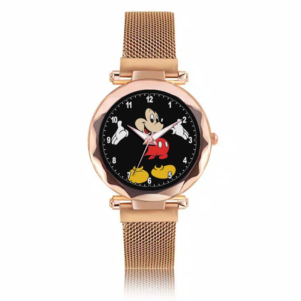 Jam Tangan Wanita Custom - MICKEY MOUSE Free Box &amp; Batre Cadangan