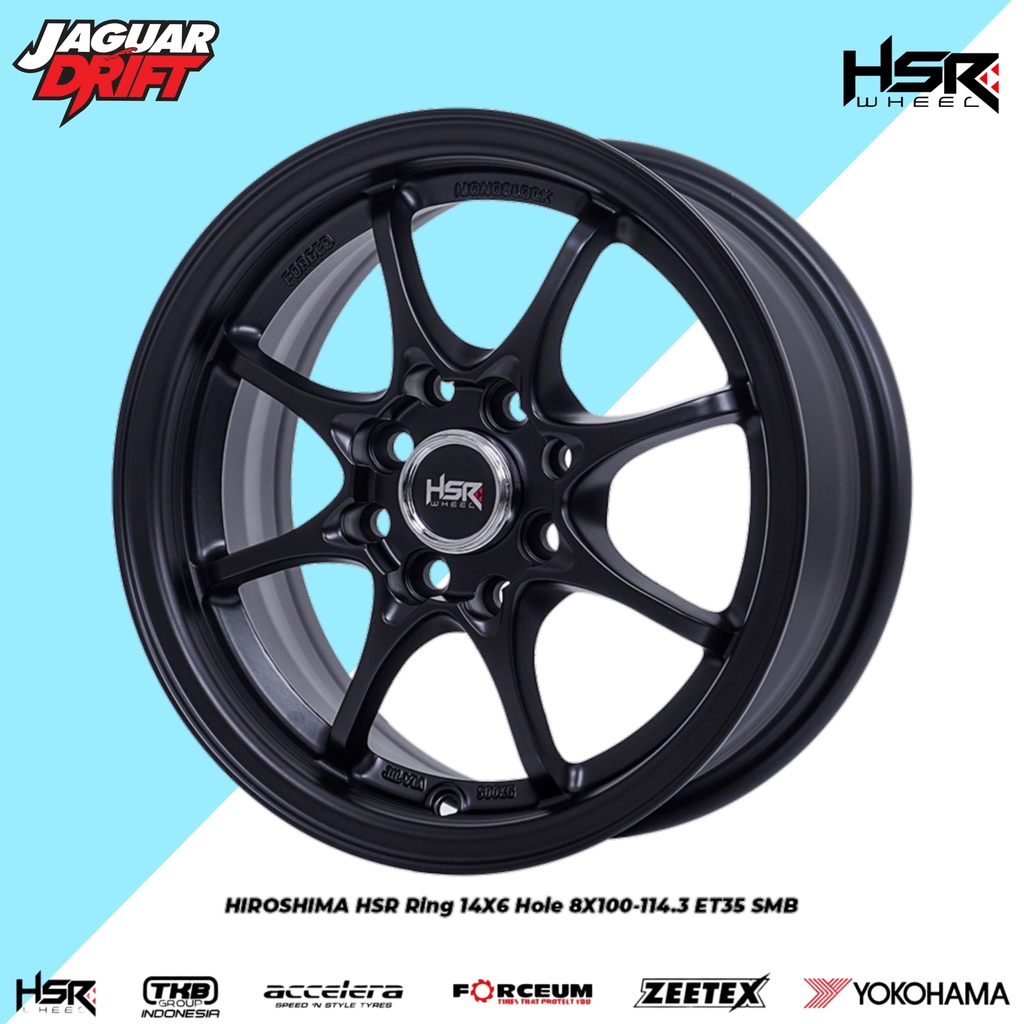 Velg Mobil Brio Agya Sigra Cayla Avanza Hsr Hiroshima R14 - Pelk Racing Ring 14 Lebar 6 Pcd 8 X 100 
