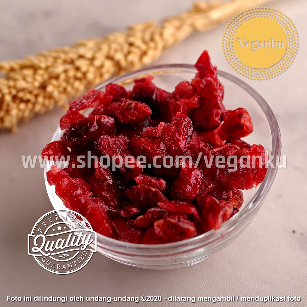 

Veganku - Premium 100gr Dried Natural CRANBERRY Buah Kering Import