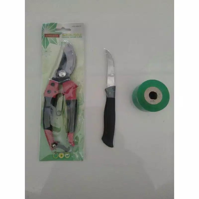 Paket Grafting tool gunting pisau dan tape Okulasi