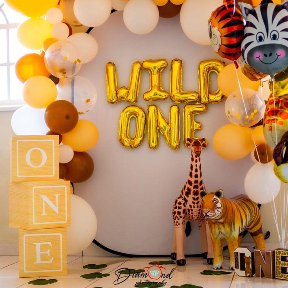 WONDER Simulasi Hewan DIY Hadiah Zebra Kelinci Ulang Tahun Anak Liar Woodland Balon