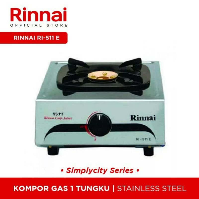 Kompor Gas Rinnai RI 511E Kompor Stainless Rinnai 1 Tungku Kompor Rinai 511E Kompor Stainless RI 511 E