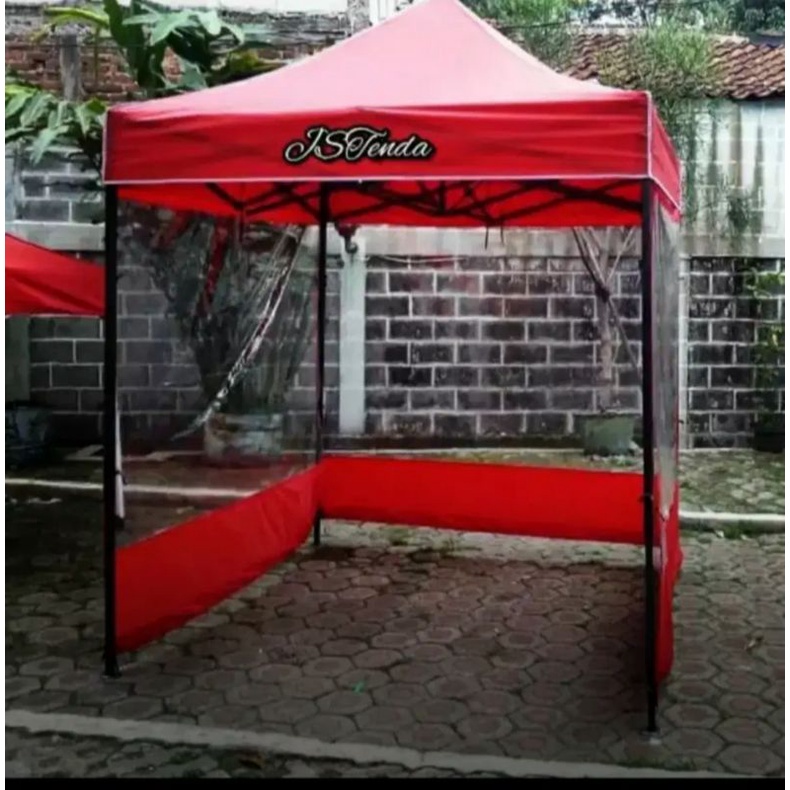 tenda lipat 2x2 plus tirai 3sisi murah
