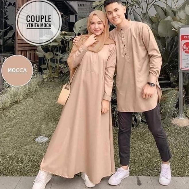 Promo Spesial- Cp Murah Couple Katun Yenita Cp Muslimah Kemeja Pria Set Gamis