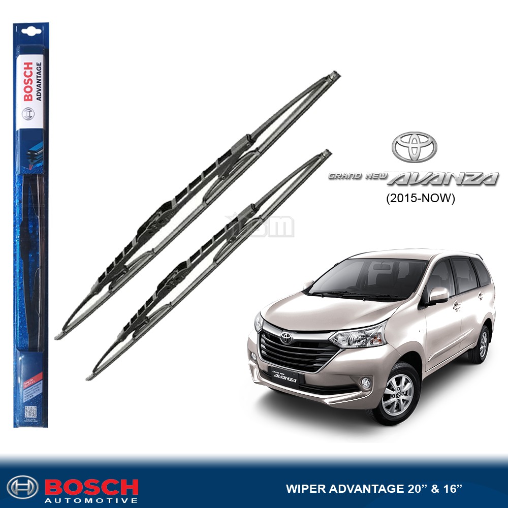 Bosch Advantage / Karet Wiper Mobil Toyota Grand New Avanza 20&quot; dan 16&quot; (Sepasang) / Wiper Mobil