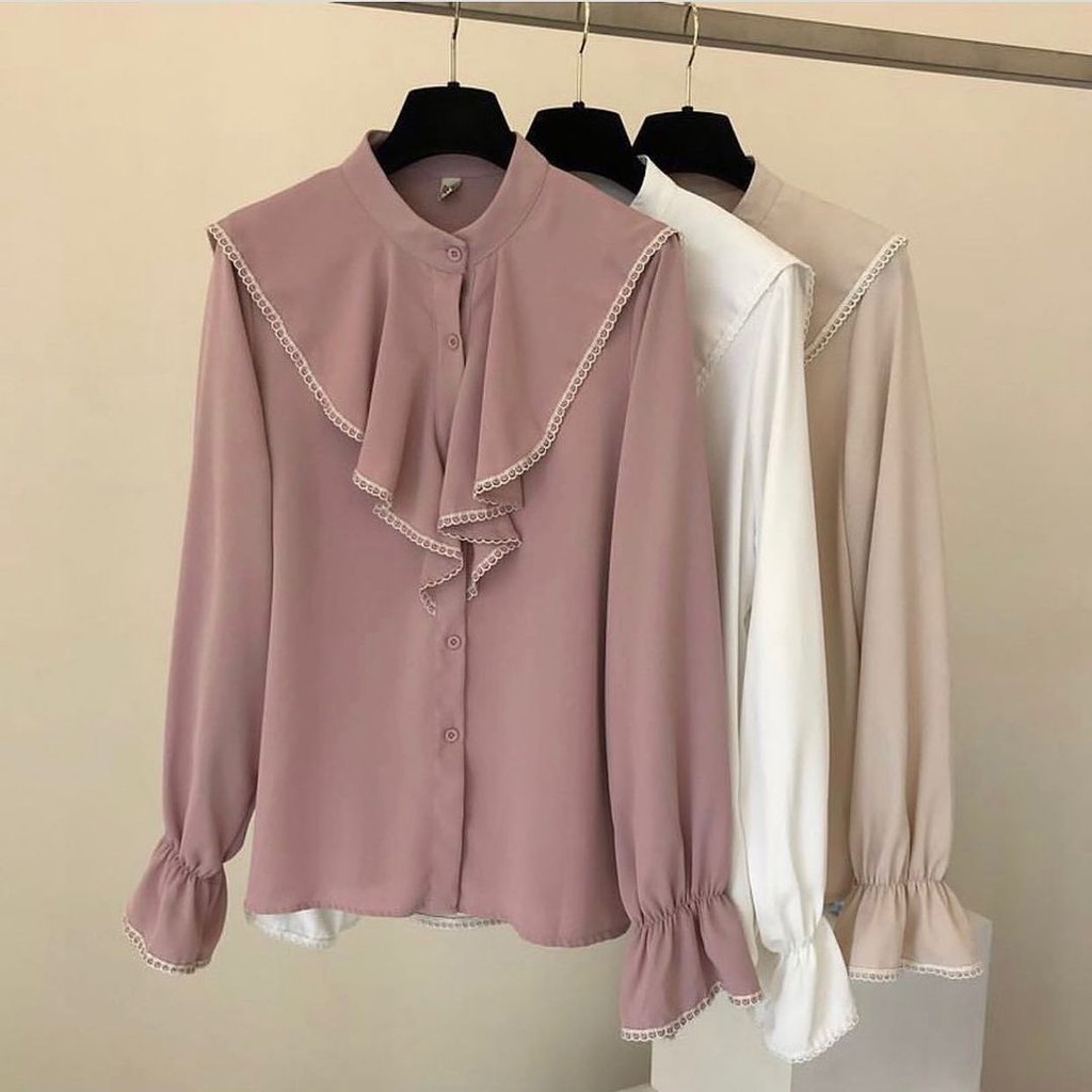 ROSALIE BLOUSE-BLOUSE KOREA-BLOUSE WANITA-ATASAN WANITA-KOREAN TOP-ATASAN KOREA-KOREA STYLE