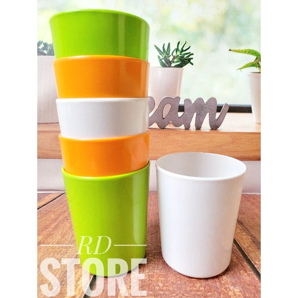 PROMO 6.PCS GELAS MINUM HARIAN MELAMINE POLOS