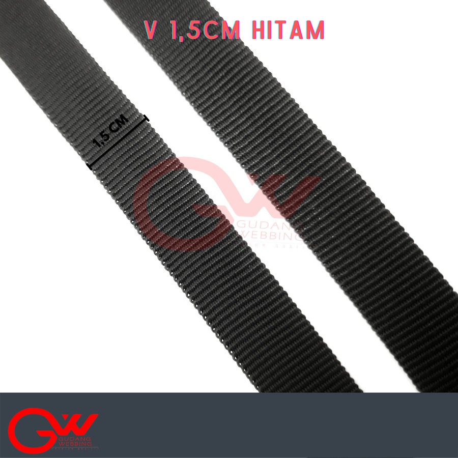 Tali Webbing / Tali V Hitam / V 1,5cm HITAM / V 1,2cm Hitam / PCR V HITAM