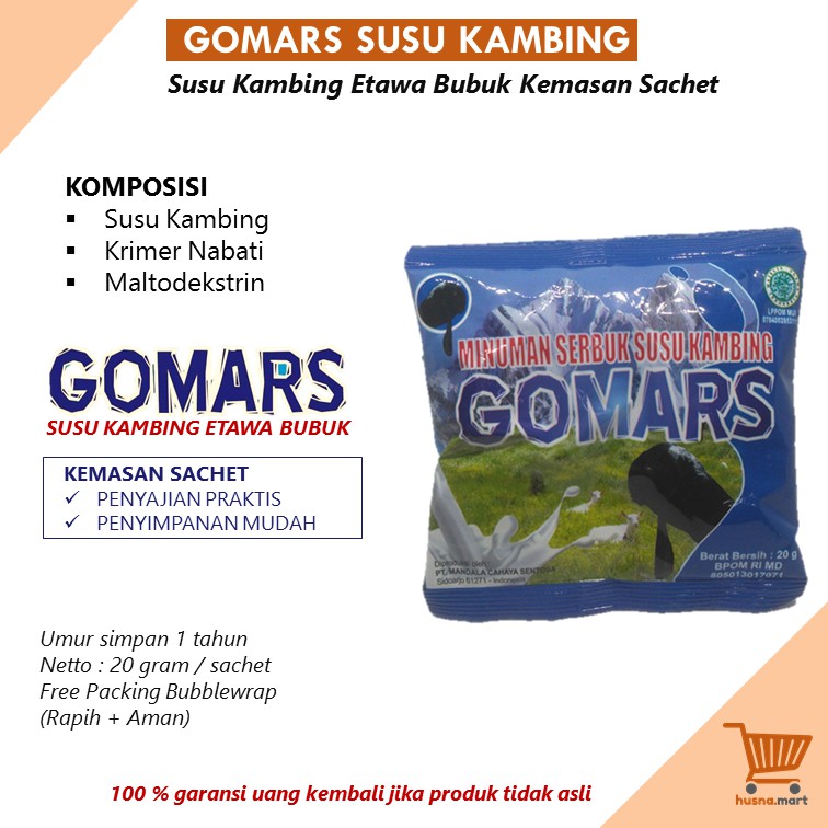 Gomars Susu Kambing Etawa Bubuk Original Kemasan isi 10 Sachet