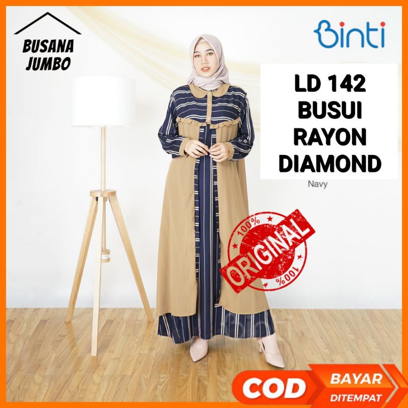 set gamis outer busui homedress jumbo big size baju muslim wanita LD 142  ori binti | jihan janisa n