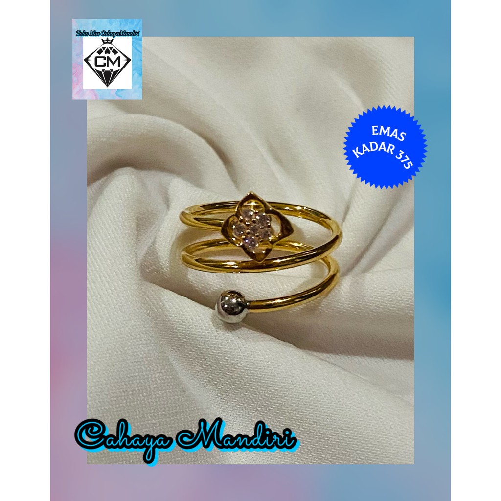 Cincin Emas Kadar 375 (8K) Berat 1,41 Gram Size 10,11 dan 12