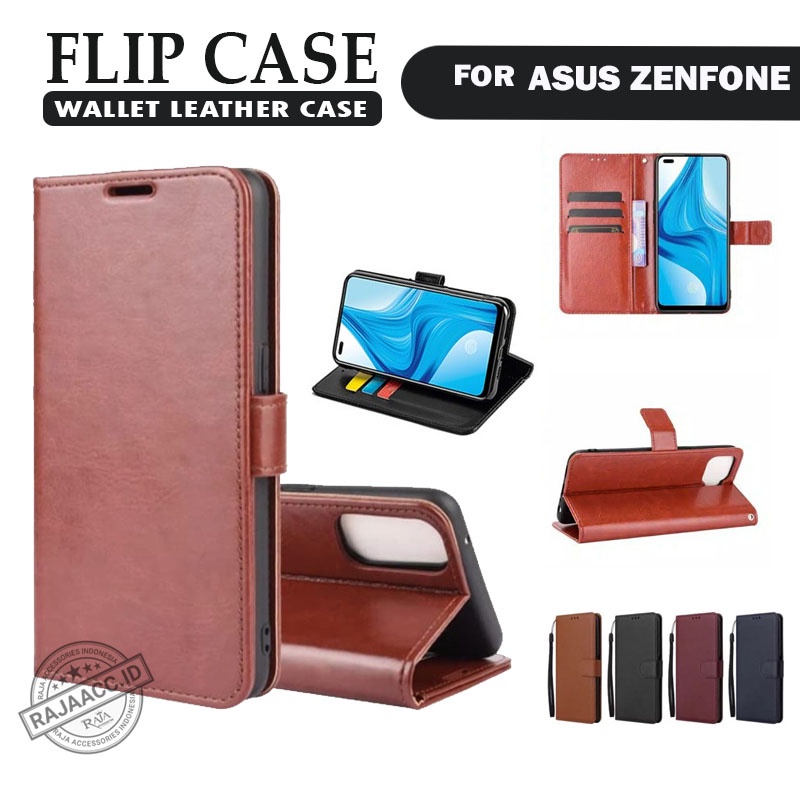 Flip Cover Wallet Leather Case Asus Zenfone Max Pro M1 Max Pro M2 3 Max Sarung Kulit Dompet HP Asus 