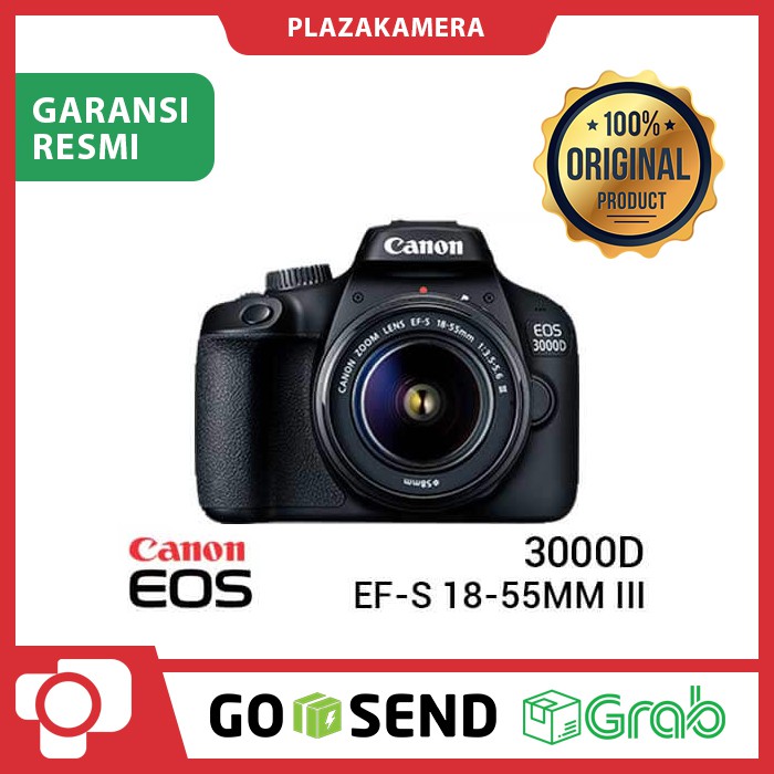 KAMERA DSLR CANON EOS 3000D KIT EF-S 18-55MM F/3.5-5.6 III - Hitam