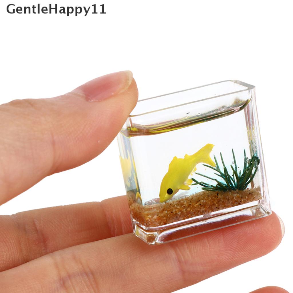 Gentlehappy Rumah Boneka Miniatur Kaca Fish Tank Bowl Aquarium Rumah Boneka Mainan Ornamen Rumah