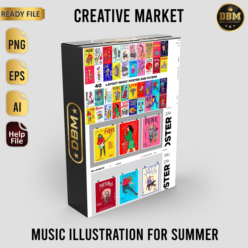 Music Illustration For Summer - Vector Designs