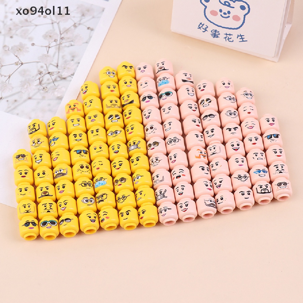 Xo 56PCS JT007 Mainan Balok Bangunsusun Mini Model Lego Bentuk Ekspresi Wajah Untuk DIY Anak