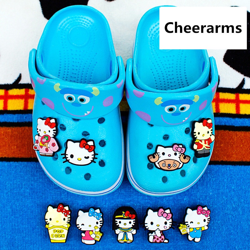 Kartun Hello kitty tema lucu shoe charms Jibbitz Crocs Pin decorate sandal  Lubang Sepatu accessories DIY Dapat Dilepas hadiah Natal