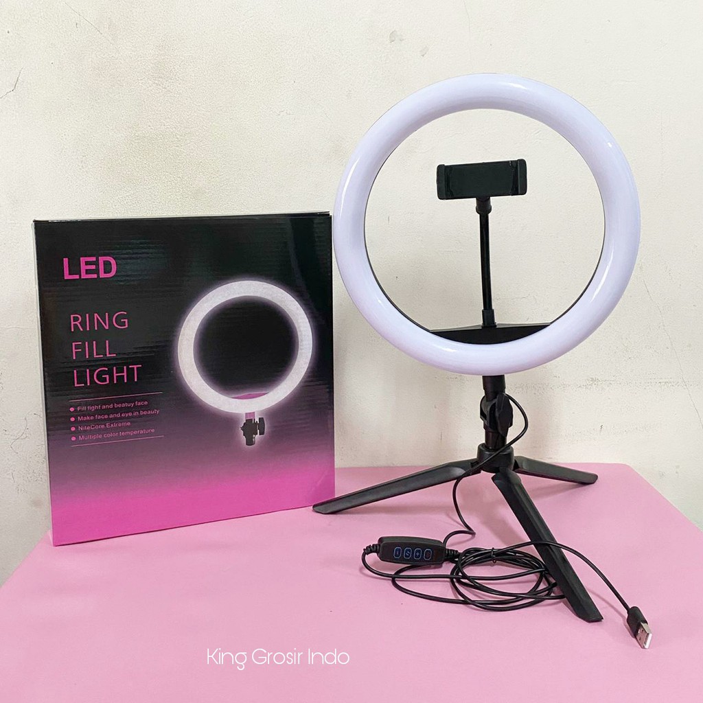 Ring Fill Light 26 CM / Lampu Selfie Studio Photo Plus Tripod Pendek 25 CM / Ring Light 26 CM