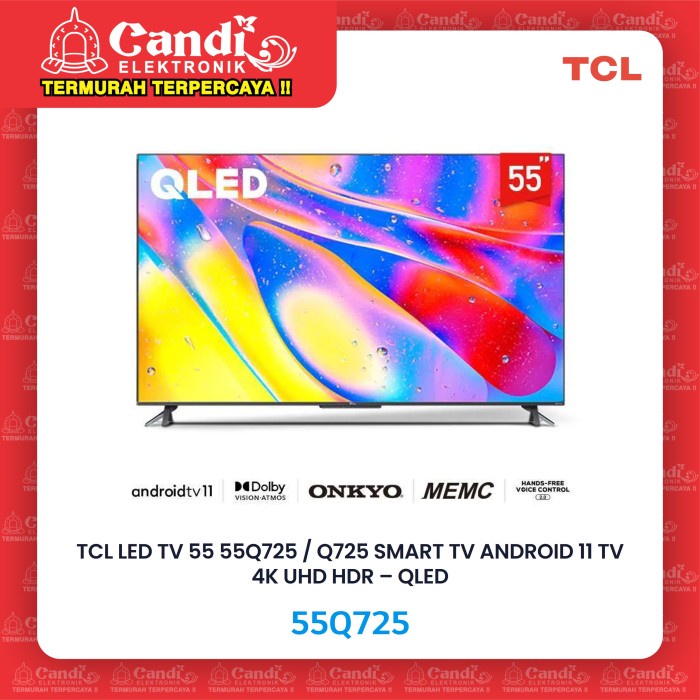 TCL SMART TV ANDROID 11 TV 4K UHD HDR - QLED 55Q725