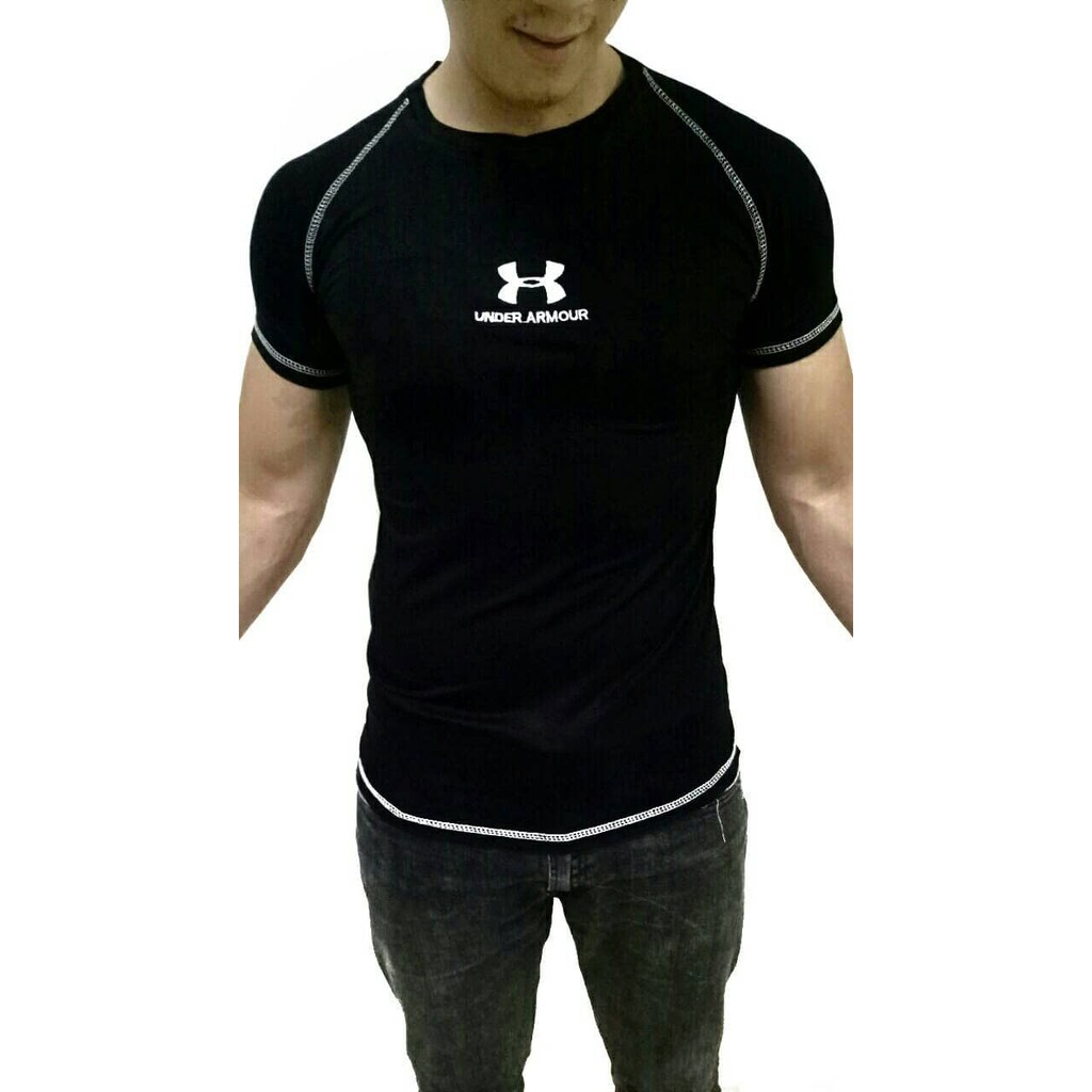 Kaos distro cowok baju tengkorak under armour fashion  pria  