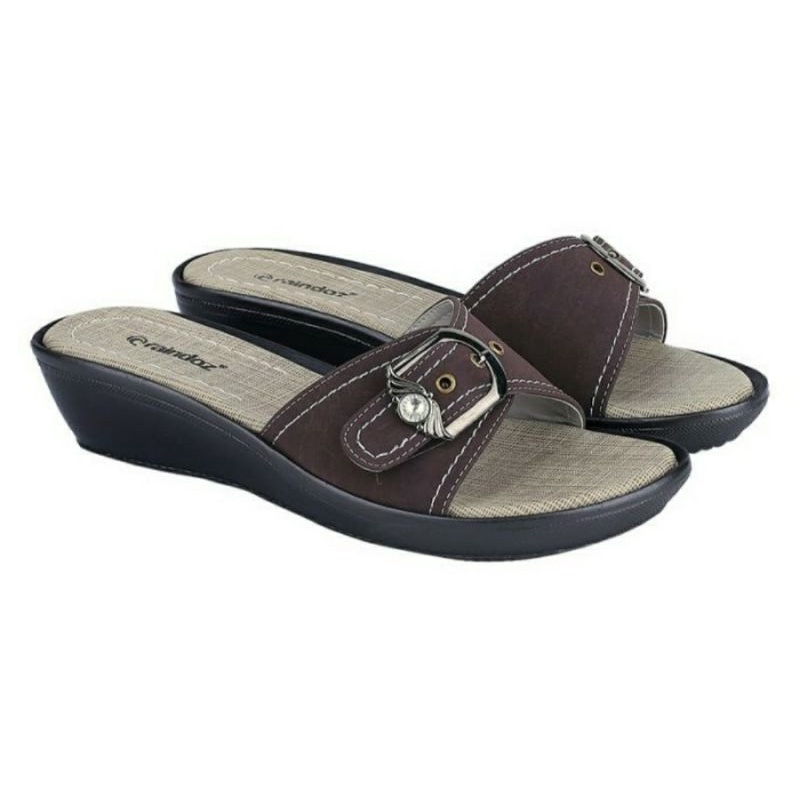 Cod / Sendal Slop Wanita Dewasa Ibu Ibu Ngaji2 Coklat, 36