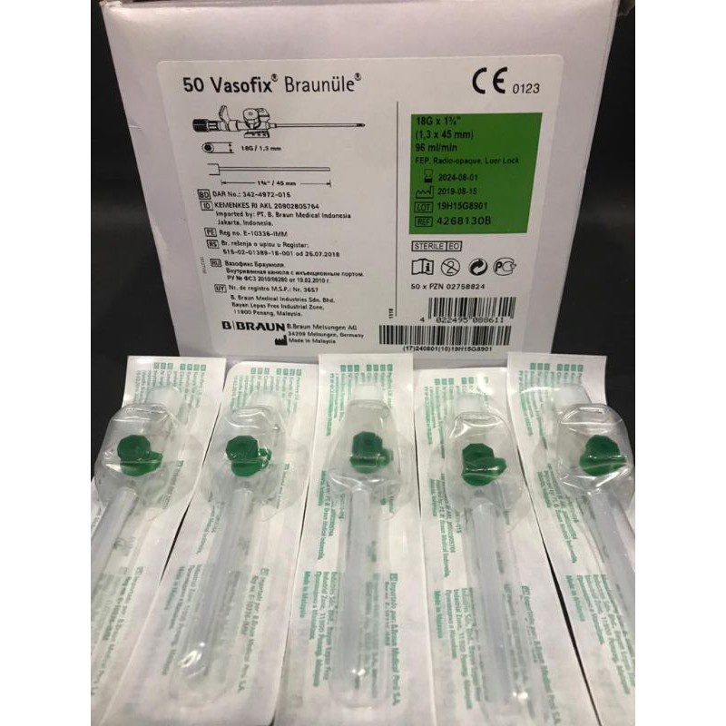 Vasofix 18 G BBraun / Vasofix B Braun 18G / IV Canula BBraun