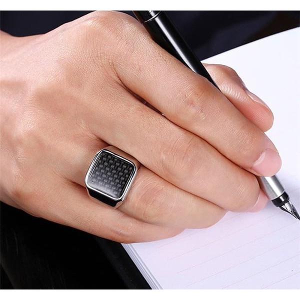 [Bayar di Tempat] CINCIN PRIA TITANIUM CARBON