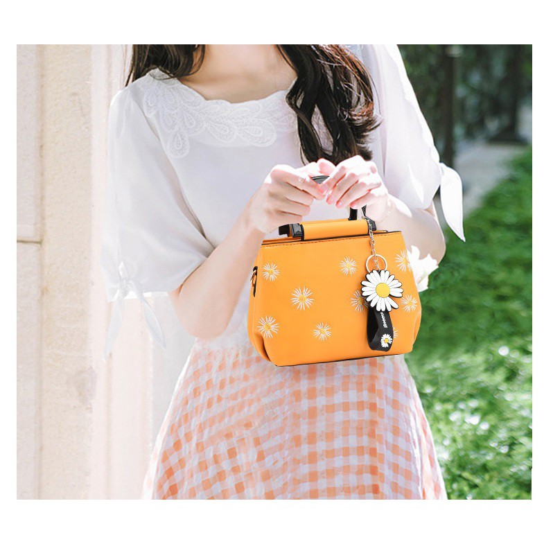 [COD] LB - Hand bag import wanita terbaru motif bunga daisy / Tas fashion kekinian 389