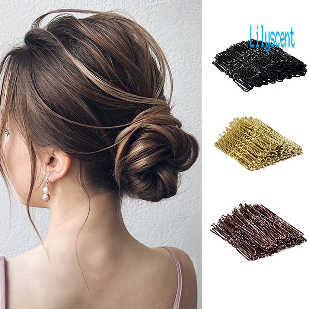 100pcs / Set Jepit Rambut Bentuk U Bahan Logam Untuk Dekorasi