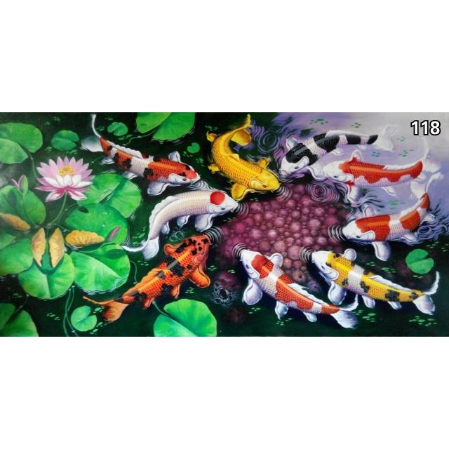 Lukisan ikan koi | Lukisan bali | Lukisan indah | Lukisan feng shui