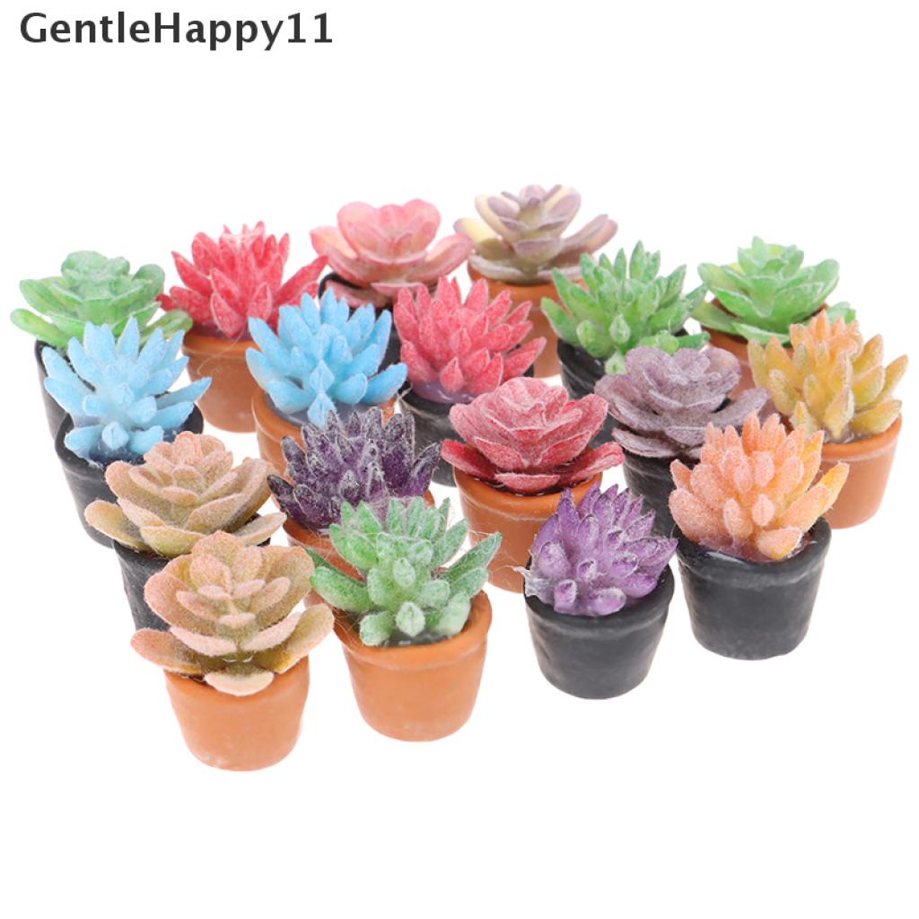 Gentlehappy 5pcs / Set Miniatur Pot Tanaman Sukulen Skala 1: 12 Untuk Aksesoris Rumah Boneka