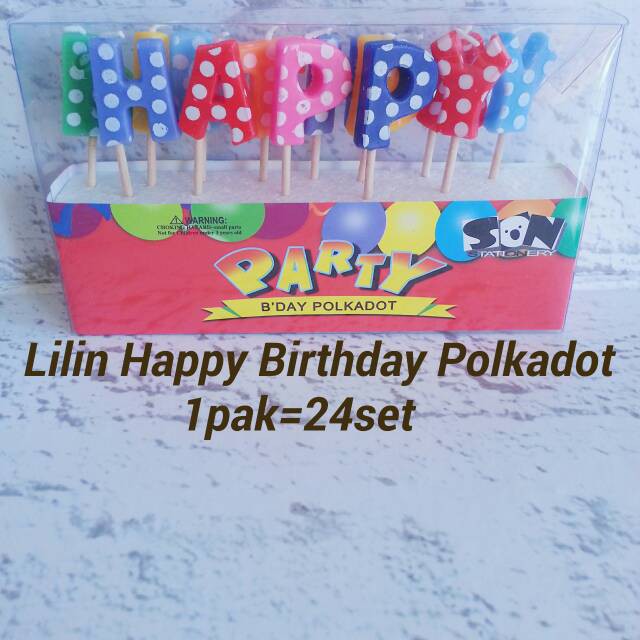 Lilin Ultah Huruf Happy Birthday Polkadot