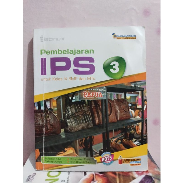buku ips/ilmu pengetahuan sosial kelas 9/IX/3 smp platinum hots