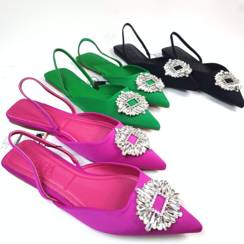 ZR Shimmery Slingback Flat Shoes 6061
