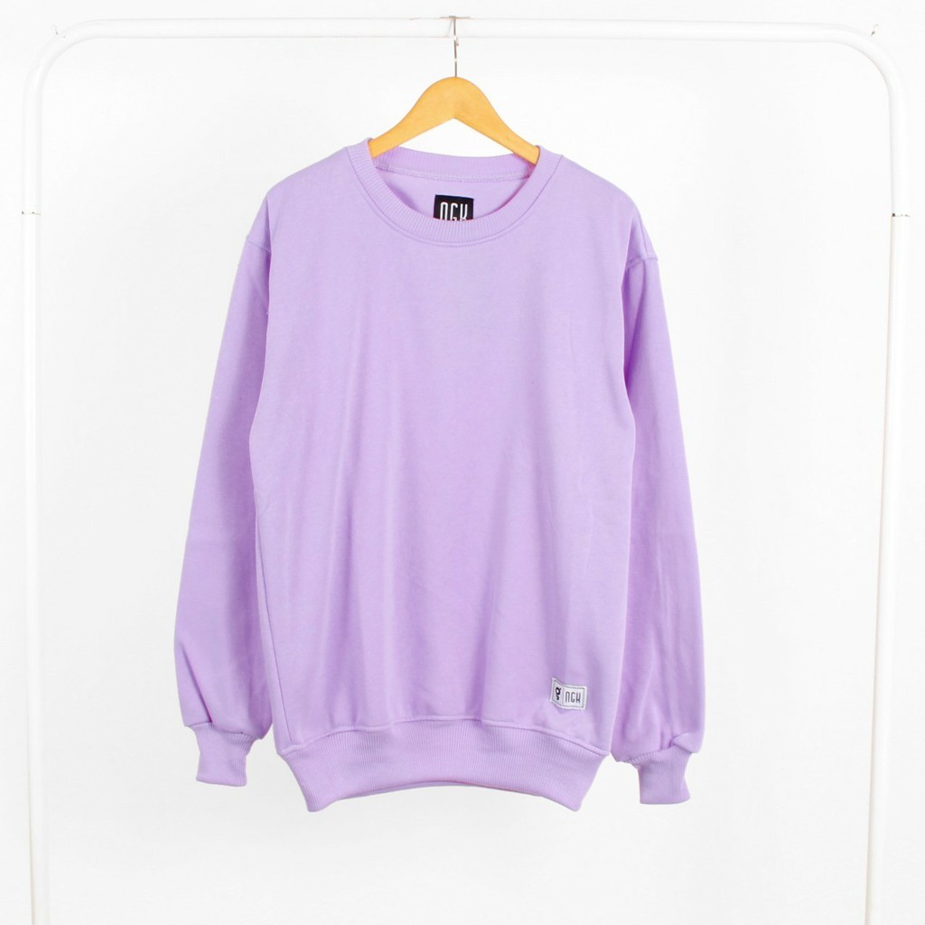 Jaket Crewneck LONG SLEEP MOTHBLES POLOS – Lilac Edition Trendy Casual  Unisex Good Brand Quality St