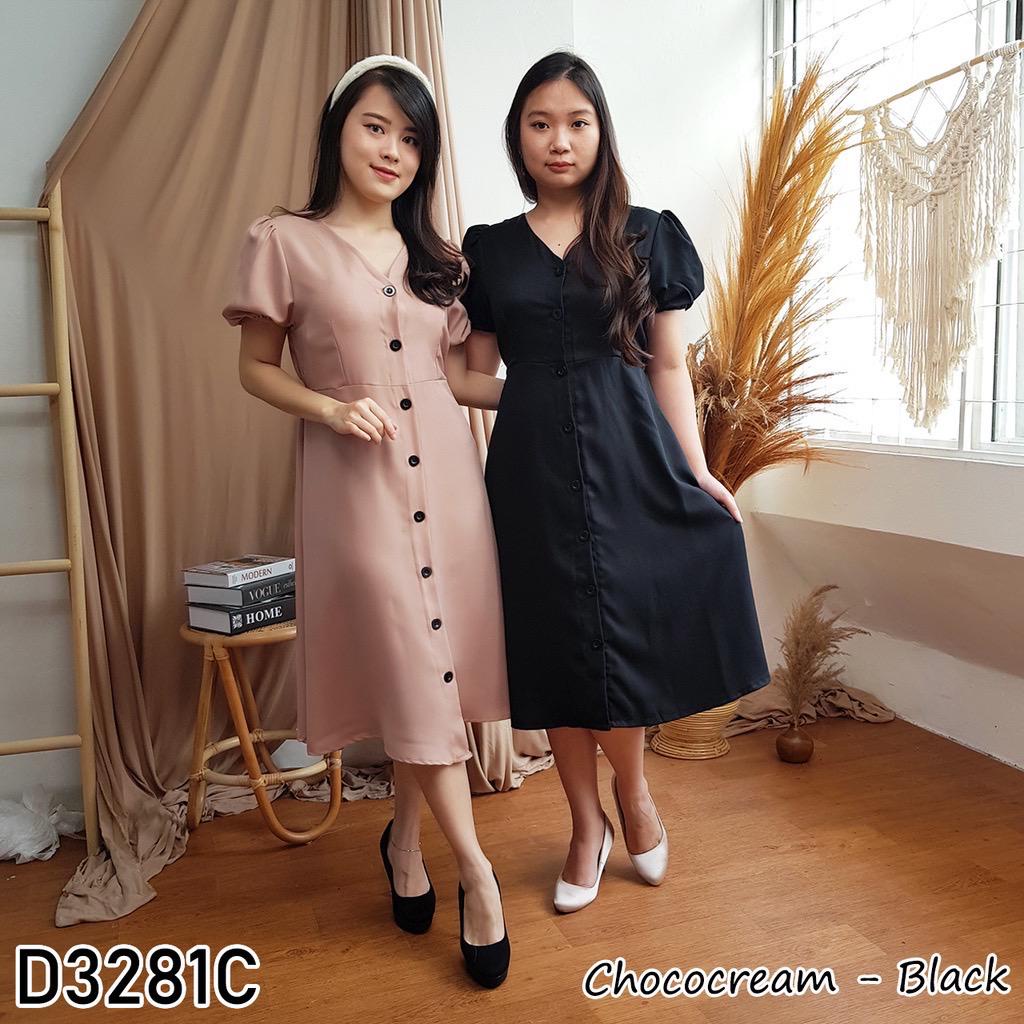 Toply shop Dres wanita Full kancing /  Dres korean style