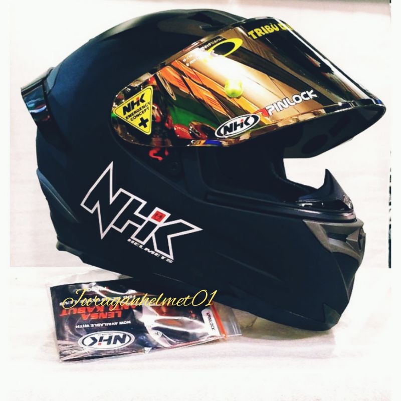 helm full face nhk rx 9 paket ganteng black doff