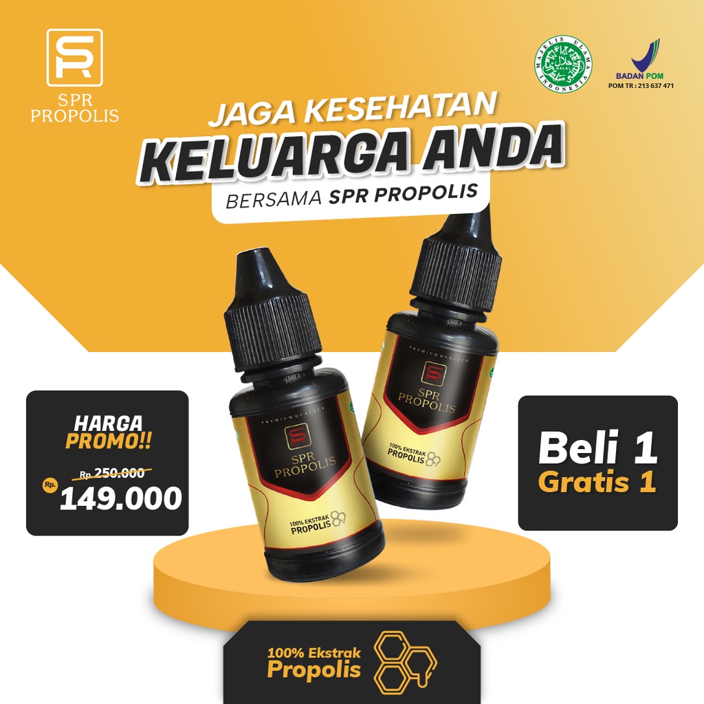 PROMO BELI 1 GRATIS 1 .... SPR Propolis Obat Asam Lambung Ampuh Herbal Tetes BPOM
