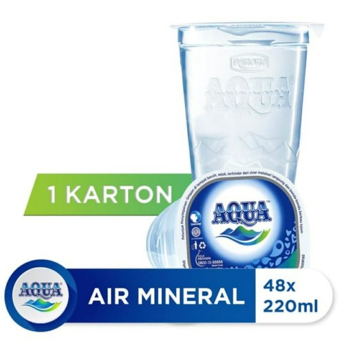 

Aqua Gelas / Air Aqua Mineral 1 Dus Isi 48Pcs Murah COD