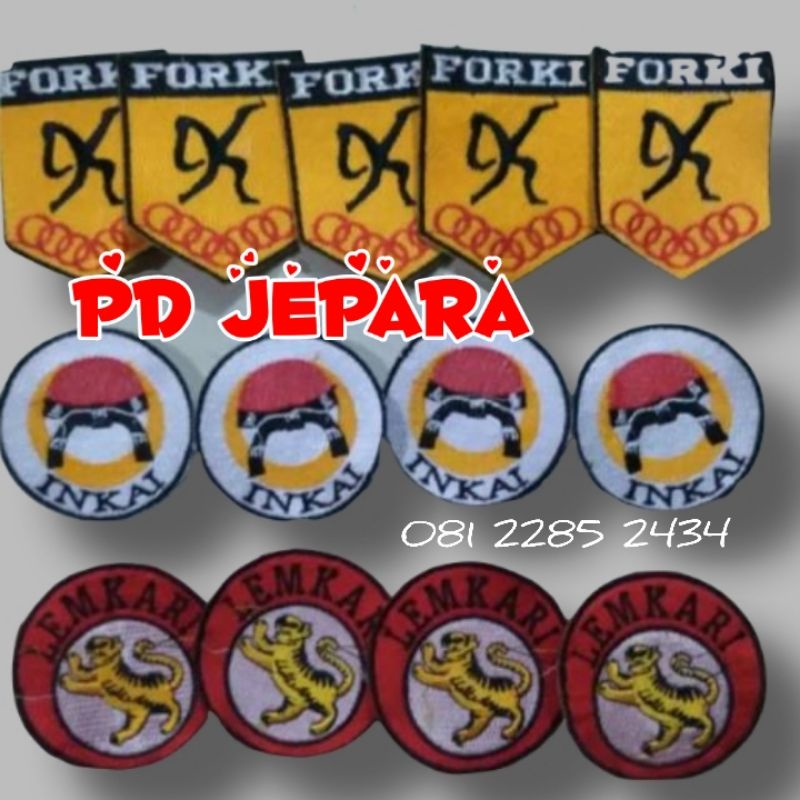 Logo Bordir Forki, INKAI, LEMKARI KARATE