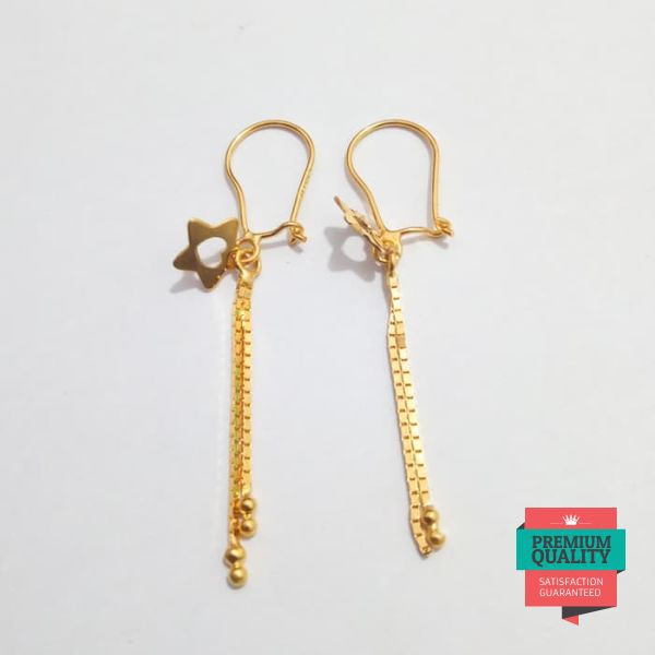 Promo Anting panjang model bintang emas asli kadar 875 Keren
