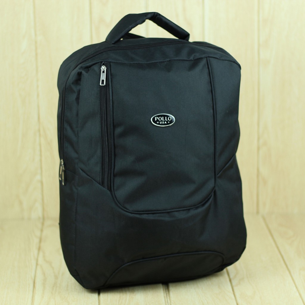 Tas Gendong Pria Laptop USA Polo Hitam Elegan Murah Backpack Punggung Nyaman Ransel Cowok SMP SMA