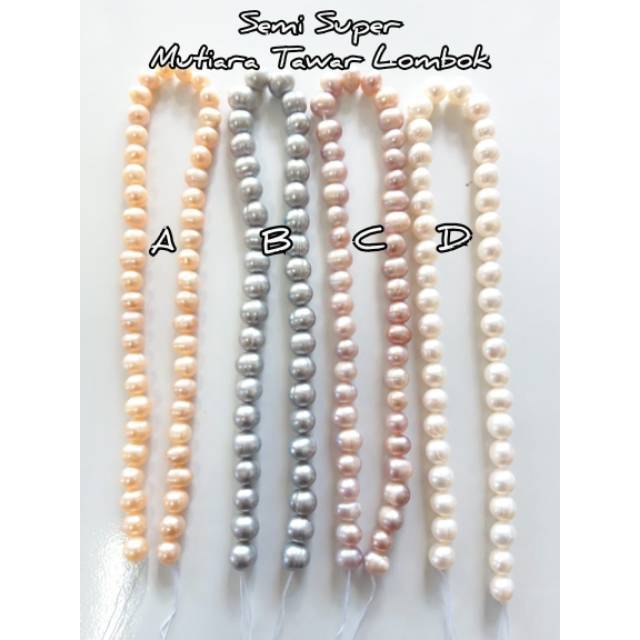 MUTIARA RENTENGAN SEMI SUPER ASLI MUTIARA AIR TAWAR LOMBOK MUTIARA RENTENGAN